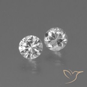 0.75 ctw White Sapphire Stones, Natural Sapphire in Diamond-Cut Shape for Sale