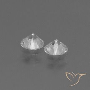 Sapphire Gemstones in 4.5 mm (calibrated) Size for Sale, Sapphire Stones in Clear White Color