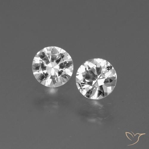 0.78 ct White Sapphire, 4.5 mm Diamond Cut From Madagascar, Photo A