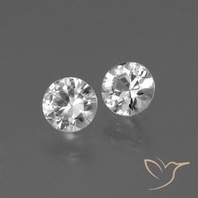 0.78 ctw White Sapphire Stones, Natural Sapphire in Diamond-Cut Shape for Sale