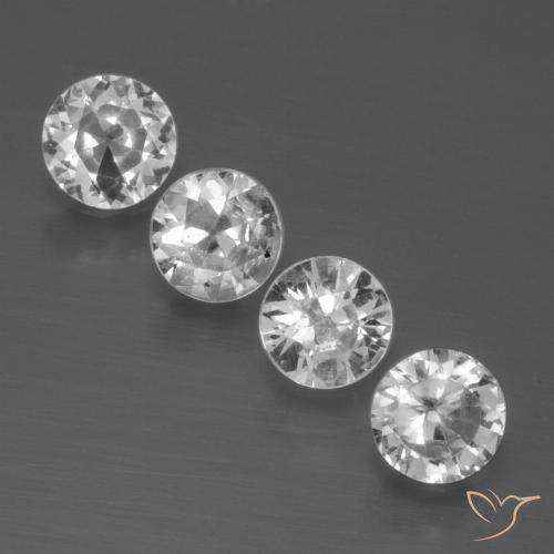 Zafiro blanco suelto de 1,39 quilates, talla de diamante de 4,4 mm de Madagascar, Photo A