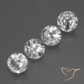 1.39 ctw White Sapphire Stones, Natural Sapphire in Diamond-Cut Shape for Sale