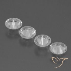Sapphire Gemstones in 4.5 mm (calibrated) Size for Sale, Sapphire Stones in Clear White Color