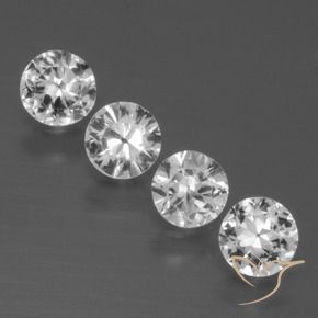 1.44 ctw White Sapphire Stones, Natural Sapphire in Diamond-Cut Shape for Sale