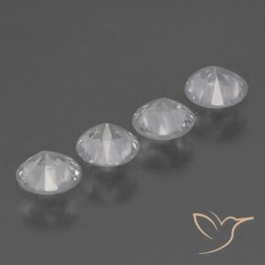 Sapphire Gemstones in 4.5 mm (calibrated) Size for Sale, Sapphire Stones in Clear White Color