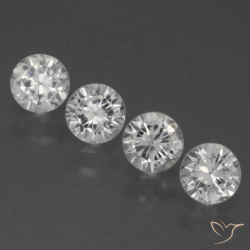 1.51ctw Natural White Sapphire, Round, VS