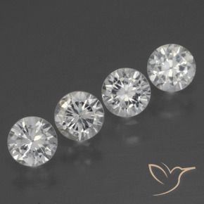 1.51 ctw White Sapphire Stones, Natural Sapphire in Diamond-Cut Shape for Sale