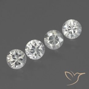 1.77 ctw White Sapphire Stones, Natural Sapphire in Diamond-Cut Shape for Sale