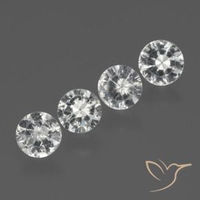 1.64 ctw White Sapphire Stones, Natural Sapphire in Diamond-Cut Shape for Sale