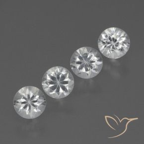 1.60 ctw White Sapphire Stones, Natural Sapphire in Diamond-Cut Shape for Sale