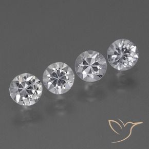 1.65 ctw White Sapphire Stones, Natural Sapphire in Diamond-Cut Shape for Sale