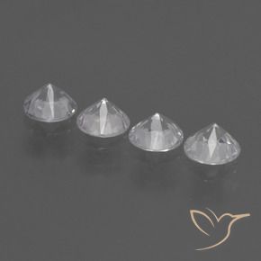Sapphire Gemstones in 4.5 mm (calibrated) Size for Sale, Sapphire Stones in Clear White Color