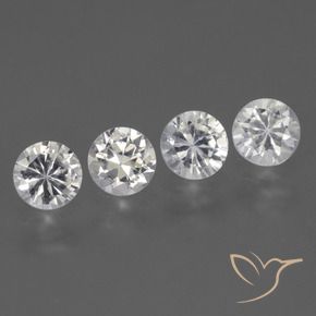 1.71 ctw White Sapphire Stones, Natural Sapphire in Diamond-Cut Shape for Sale