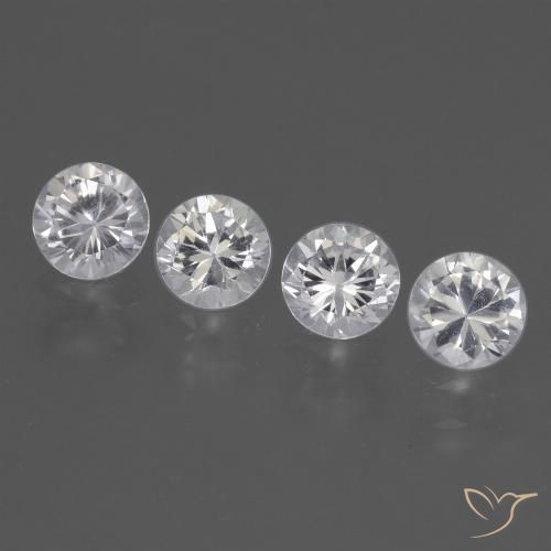 1.67 ctw White Sapphire Gemstones, Sapphire Gems in Diamond-Cut Shape for Sale.