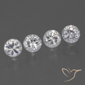 1.67 ctw White Sapphire Stones, Natural Sapphire in Diamond-Cut Shape for Sale