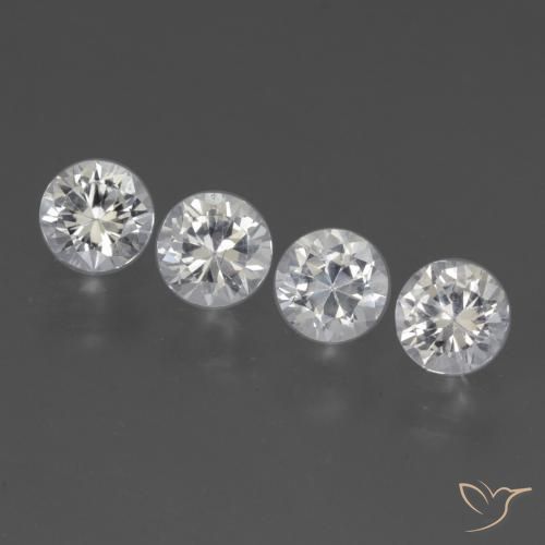 Saphir blanc en vrac de 1,58 ct, taille diamant de 4,5 mm de Madagascar, Photo A