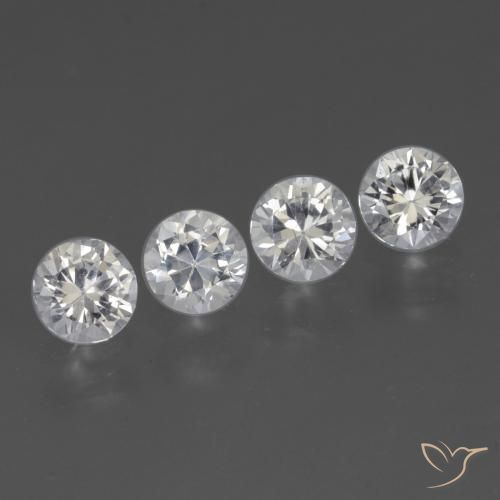 1.58 ctw White Sapphire Stones, Natural Sapphire in Diamond-Cut Shape for Sale