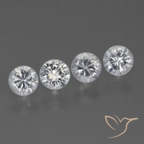 1.55 ctw White Sapphire Stones, Natural Sapphire in Diamond-Cut Shape for Sale