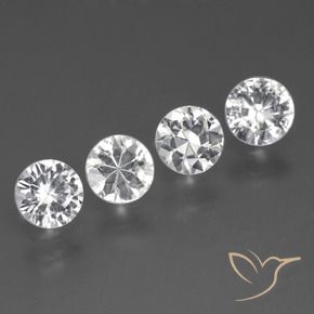 1.60 ctw White Sapphire Stones, Natural Sapphire in Diamond-Cut Shape for Sale
