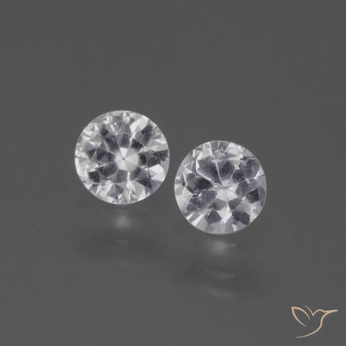 0.75 ct White Sapphire, 4.4 mm Diamond Cut From Madagascar, Photo A