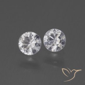 0.75 ctw White Sapphire Stones, Natural Sapphire in Diamond-Cut Shape for Sale
