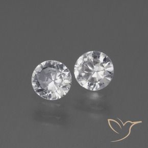 0.78 ctw White Sapphire Stones, Natural Sapphire in Diamond-Cut Shape for Sale
