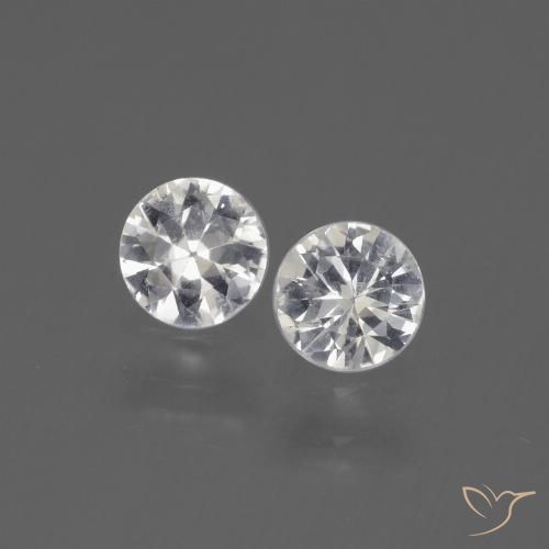 0.76 ctw White Sapphire Gemstones, Sapphire Gems in Diamond-Cut Shape for Sale.