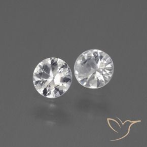 0.76 ctw White Sapphire Stones, Natural Sapphire in Diamond-Cut Shape for Sale