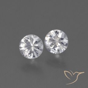 0.76 ctw White Sapphire Stones, Natural Sapphire in Diamond-Cut Shape for Sale
