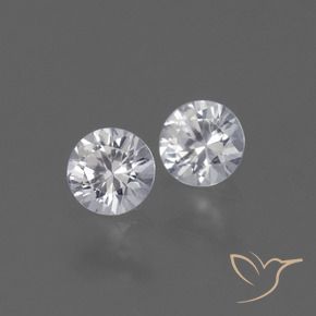 0.81 ctw White Sapphire Stones, Natural Sapphire in Diamond-Cut Shape for Sale