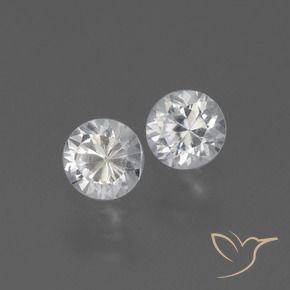 0.84 ctw White Sapphire Stones, Natural Sapphire in Diamond-Cut Shape for Sale