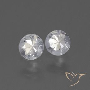 0.94 ctw White Sapphire Stones, Natural Sapphire in Diamond-Cut Shape for Sale