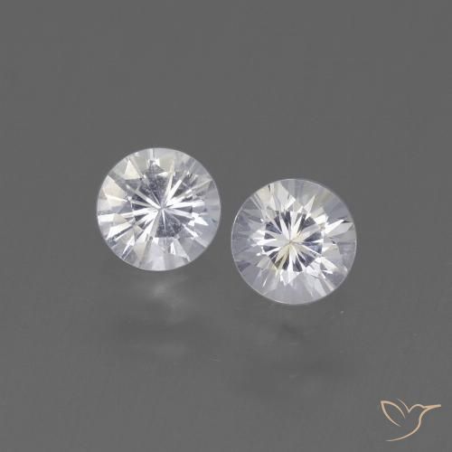 0.81 ct Loose White Sapphire, 4.4 mm Diamond Cut From Madagascar, Photo A
