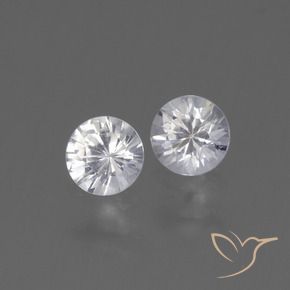 0.81 ctw White Sapphire Stones, Natural Sapphire in Diamond-Cut Shape for Sale