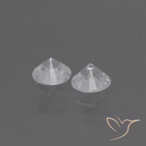 Sapphire Gemstones in 4.5 mm (calibrated) Size for Sale, Sapphire Stones in Clear White Color
