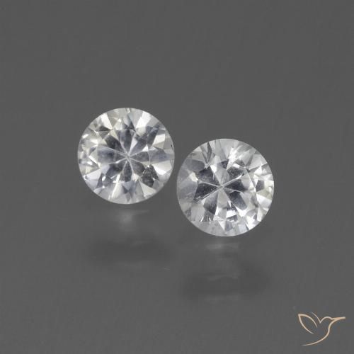0.76ctw Natural Clear White Sapphire, Round, VVS-VS