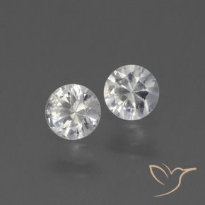 0.76 ctw White Sapphire Stones, Natural Sapphire in Diamond-Cut Shape for Sale