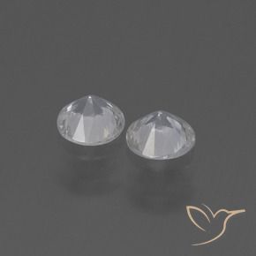 Sapphire Gemstones in 4.5 mm (calibrated) Size for Sale, Sapphire Stones in Clear White Color