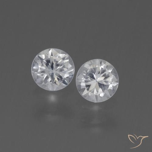 0.84ctw Natural White Sapphire, Round, VVS-VS