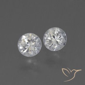 0.84 ctw White Sapphire Stones, Natural Sapphire in Diamond-Cut Shape for Sale