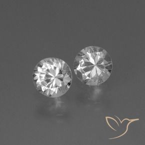 0.78 ctw White Sapphire Stones, Natural Sapphire in Diamond-Cut Shape for Sale