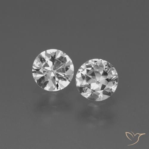 0.78 ct Loose White Sapphire, 4.6 mm Diamond Cut From Madagascar, Photo A