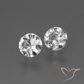 0.78 ctw White Sapphire Stones, Natural Sapphire in Diamond-Cut Shape for Sale
