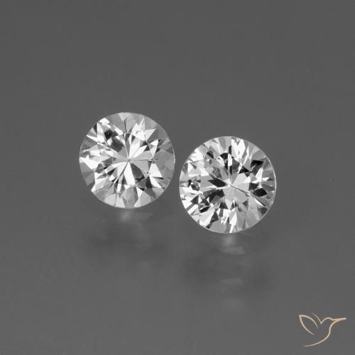 Zafiro blanco suelto de 0,76 quilates, talla de diamante de 4,4 mm de Madagascar, Photo A