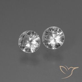0.71 ctw White Sapphire Stones, Natural Sapphire in Diamond-Cut Shape for Sale