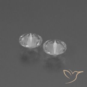 Sapphire Gemstones in 4.5 mm (calibrated) Size for Sale, Sapphire Stones in Clear White Color