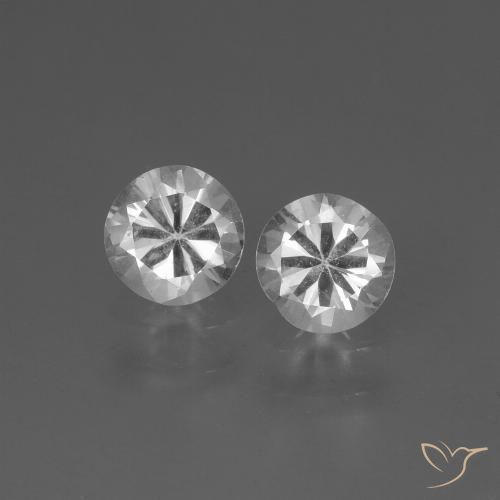 0.81 ct Loose White Sapphire, 4.5 mm Diamond Cut From Madagascar, Photo A