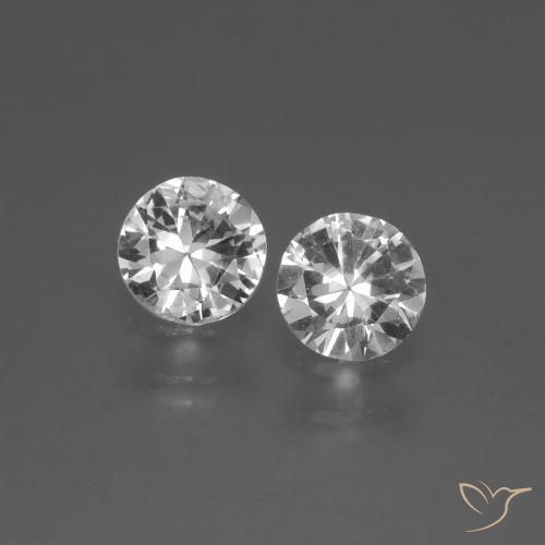 0.65 ct Loose White Sapphire, 4.4 mm Diamond Cut From Madagascar, Photo A