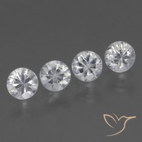 1.77 ctw White Sapphire Stones, Natural Sapphire in Diamond-Cut Shape for Sale