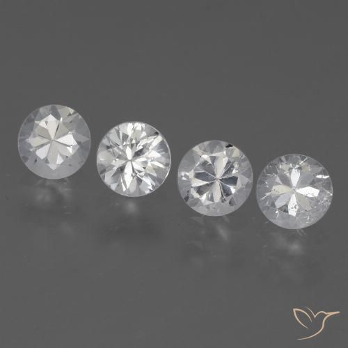 1.72 ct Loose White Sapphire, 4.5 mm Diamond Cut From Madagascar, Photo A